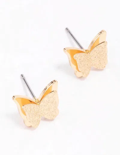 Lovisa Gold Sandblast Butterfly Stud Earrings