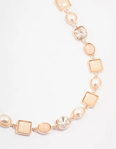 Lovisa Gold Short Acrylic Necklace In Pink
