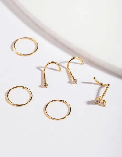 Lovisa Gold Snake Diamante Nose Pack