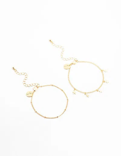 Lovisa Gold Star Droplet Bracelets 2-pack