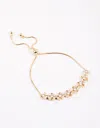 Lovisa Gold Statement Flower Cubic Zirconia Toggle Bangle In Silver