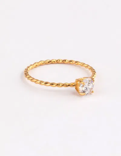 Lovisa Gold Sterling Plated Cubic Zirconia Twist Engagement Ring