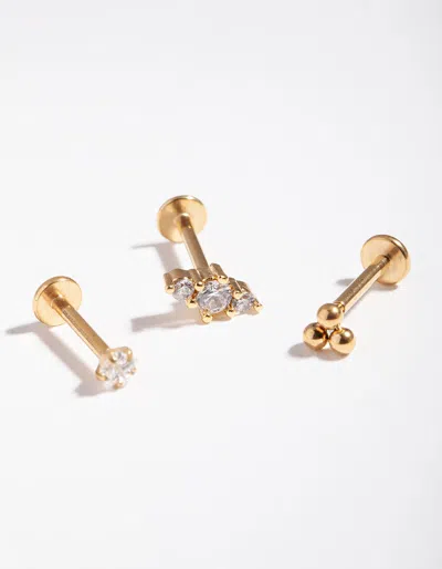 Lovisa Gold Surgical Steel Cluster 3-pack Flat Backs