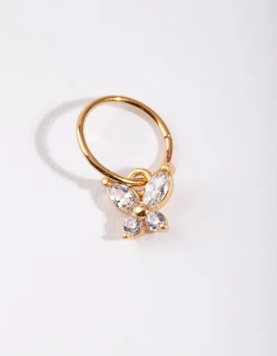 Lovisa Gold Surgical Steel Cubic Zirconia Butterfly Clicker Earring