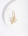 Lovisa Gold Surgical Steel Cubic Zirconia Dragonfly Clicker Earring In Gold