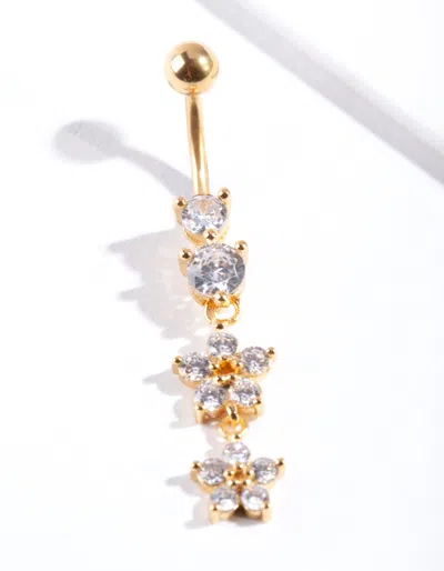 Lovisa Gold Surgical Steel Statement Flower Drop Belly Bar