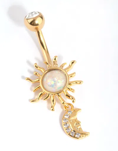 Lovisa Gold Surgical Steel Sun And Moon Belly Bar