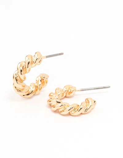 Lovisa Gold Thick Twisted Rope Huggie Earrings