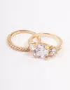 Lovisa Gold Three Stone Ring Set In Gold