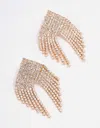 Lovisa Gold Triangular Diamante Drop Earrings In Gold