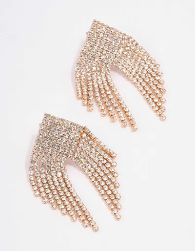 Lovisa Gold Triangular Diamante Drop Earrings