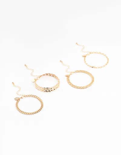 Lovisa Gold Watch Link Chain Bracelets 4-packs