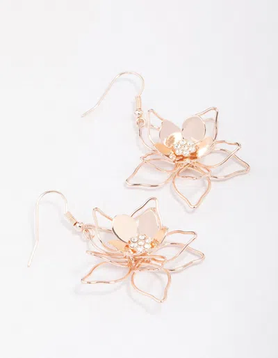 Lovisa Gold Wire Pearl Flower Drop Earrings