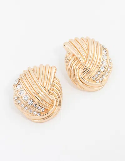 Lovisa Gold Wrapped Crystal Stud Earrings