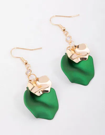 Lovisa Green Diamante Iridescent Petal Drop Earrings In Transparent