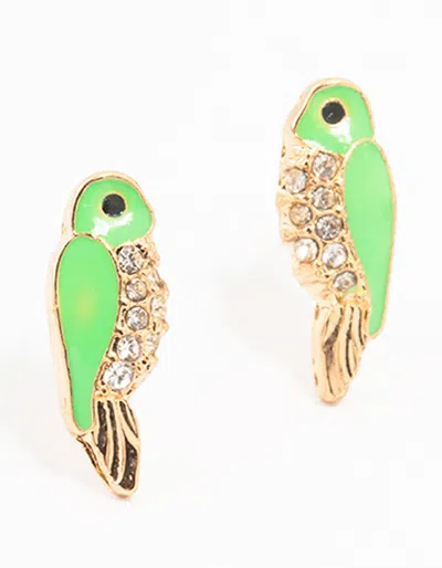 Lovisa Green Gold Epoxy Parrot Stud Earrings