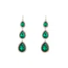 Lovisa Green Graduated Teardrop Diamante Earrings In Multi