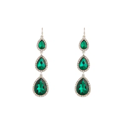 Lovisa Green Graduated Teardrop Diamante Earrings In Multi
