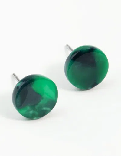 Lovisa Green Resin Mini Circle Stud Earrings