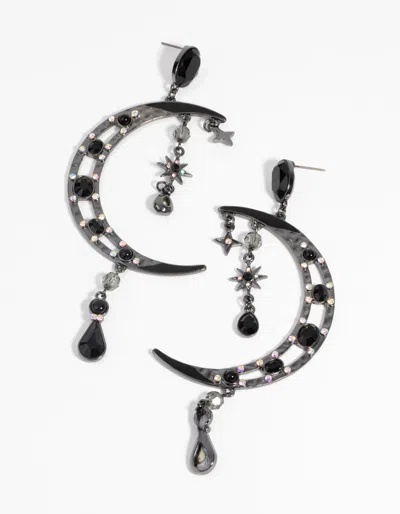 Lovisa Gunmetal Moon Statement Earrings In Multi