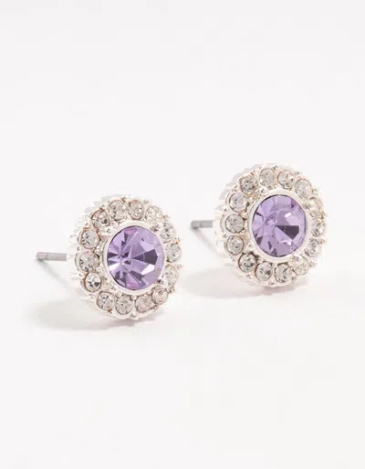 Lovisa Halo Purple Bohemia Czech Crystal Silver Stud Earrings