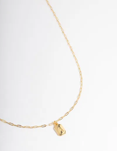 Lovisa Letter A Gold Plated Rectangle Pendant Initial Necklace