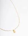 Lovisa Letter B Gold Plated Rectangle Pendant Initial Necklace In Gold