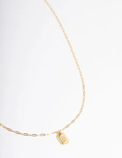 Lovisa Letter B Gold Plated Rectangle Pendant Initial Necklace