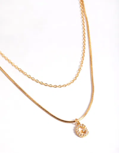 Lovisa Letter G Gold Plated Layered Diamante Initial Necklace