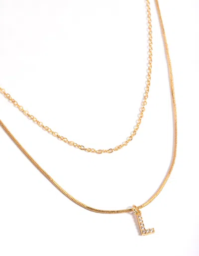 Lovisa Letter L Gold Plated Layered Diamante Initial Necklace