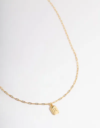 Lovisa Letter R Gold Plated Rectangle Pendant Initial Necklace