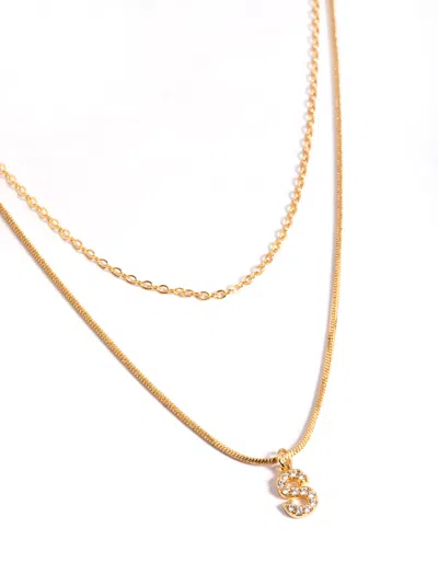 Lovisa Letter S Gold Plated Layered Diamante Initial Necklace