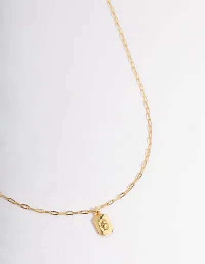 Lovisa Letter S Gold Plated Rectangle Pendant Initial Necklace
