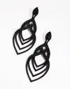 Lovisa Matte Black Layered Drop Earrings In Black