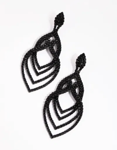 Lovisa Matte Black Layered Drop Earrings