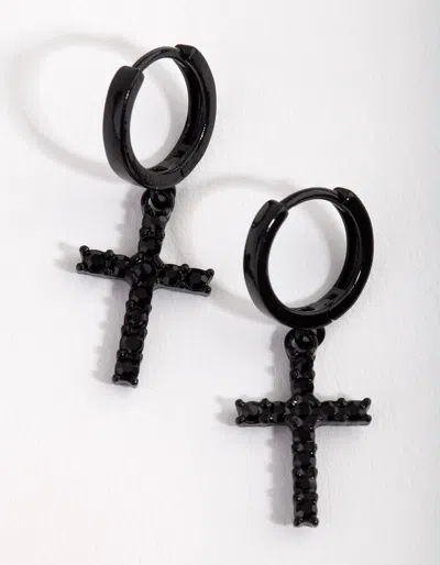 Lovisa Matte Diamante Cross Huggie Earrings In Multi
