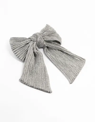 Lovisa Metallic Silver Fabric Bow Clip