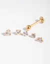 Lovisa Mixed Cubic Zirconia Golden Flat Back 6-pack