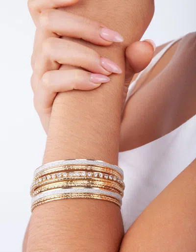 Lovisa Mixed Gold And Diamante Stackable Bangle 20 Piece Set