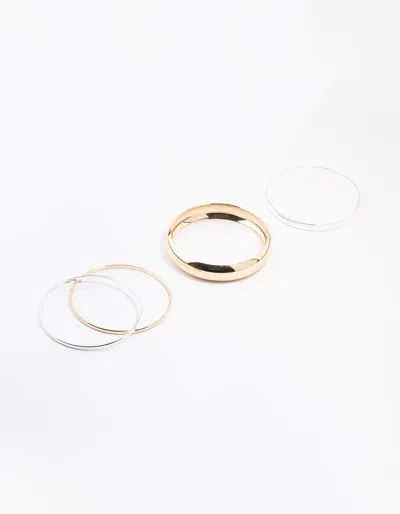 Lovisa Mixed Metal Basic Bangle 4-pack In Gold