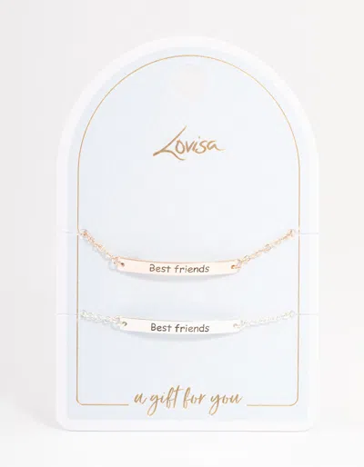 Lovisa Mixed Metal Best Friend Bar Bracelet Pack In Multi
