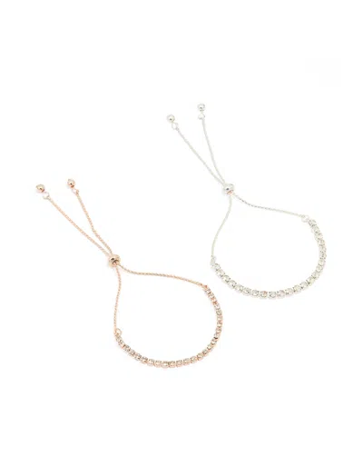 Lovisa Mixed Metal Classic Cupchain Tennis Bracelet Pack In Metallic