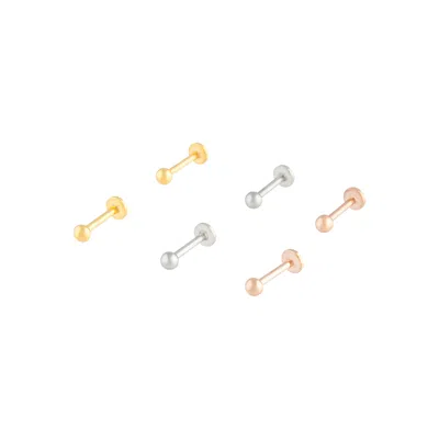 Lovisa Mixed Metal Flat Back Ball Earring 6 Pack In Multi