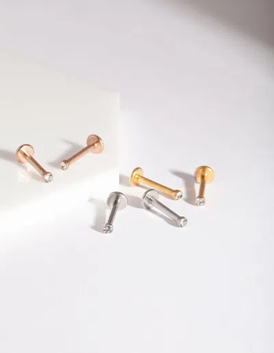 Lovisa Mixed Metal Flat Back Earring Pack In Multi