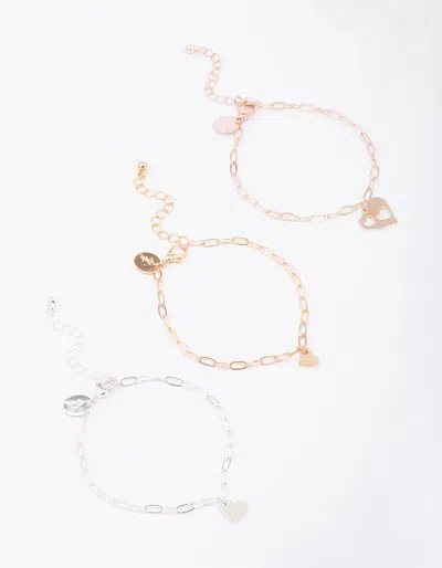 Lovisa Mixed Metal Missing Heart Bracelet In Metallic