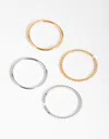 Lovisa Mixed Metal Surgical Steel 4-pack Plain And Twist Nose Rings In Multi