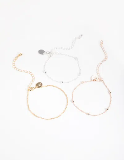 Lovisa Mixed Metals Mixed Pack Bracelets In Metallic