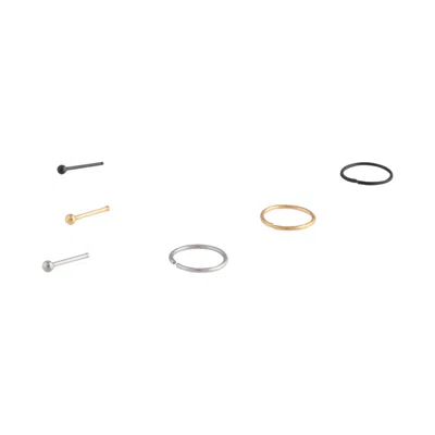 Lovisa Mixed Metals Nose Ring Stud 6 Pack In Multi