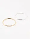 Lovisa Mixed Metals Round Bangles 2-pack In Metallic