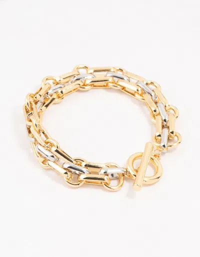 Lovisa Mixed Metals Statement Toggle Chain Bracelet In Metallic